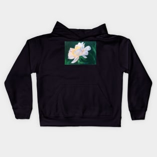 White Rose Pastel Painting Kids Hoodie